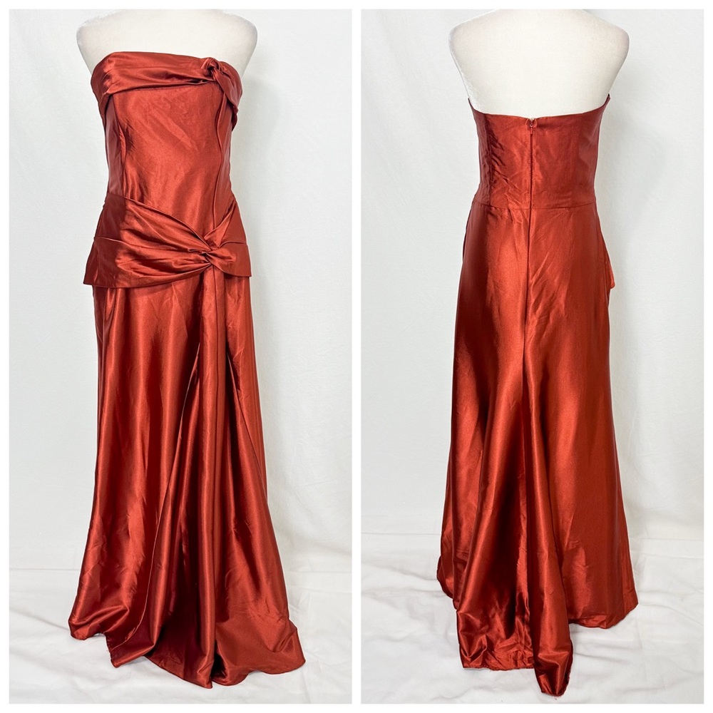 Jessica McClintock Strapless Rust Dress